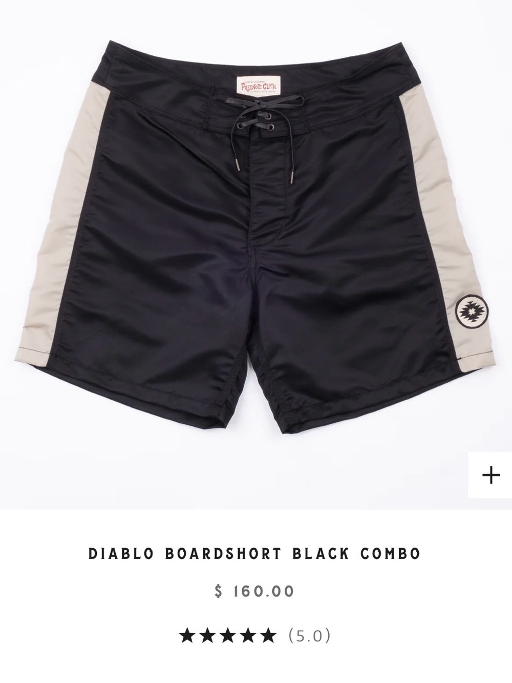 Diablo Men’s Board Shorts in Black and Beige